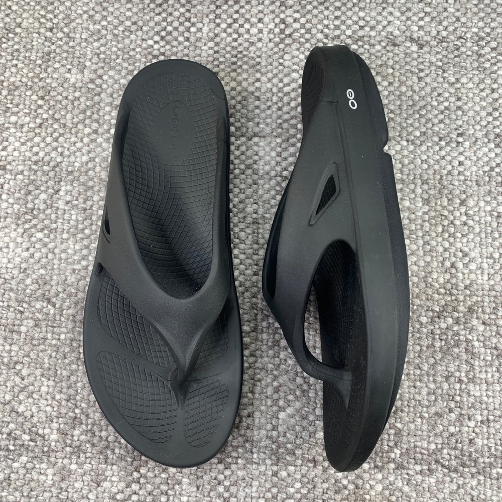 OOFOS OOriginal Sandal Mens 16 Womens 18 Black Recovery Flip Flop Thong EU 49